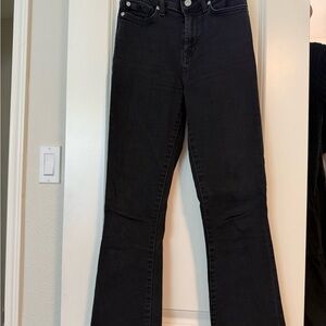 7 For All Mankind Black Flare Wide Leg Jeans